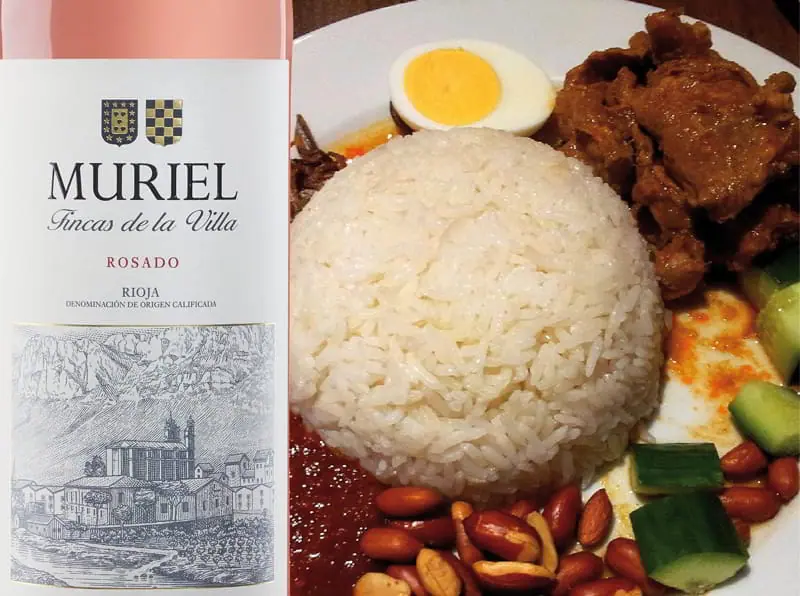 Malaysia food with Rioja wine